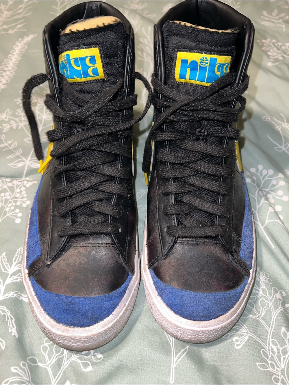 Nike Blazers Men’s Black, Yellow and Blue High-Top Sneakers